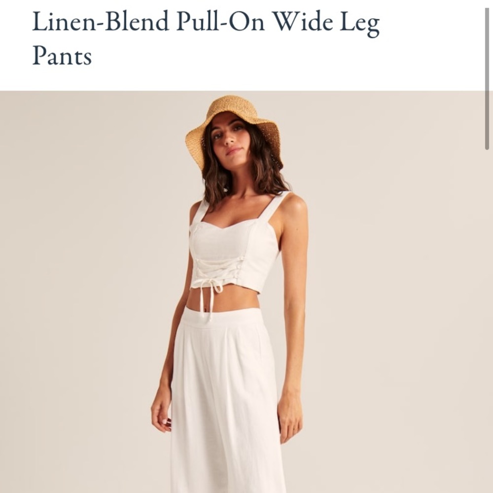 Abercrombie Linen White Pant Brand New With Tags